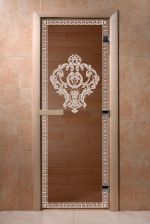 Стеклянная дверь для сауны Doorwood Византия 1900х700 бронзовая