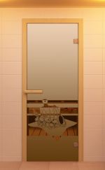 Стеклянная дверь для сауны Aldo Банный вечер 1900х700 бронзовая