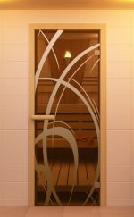 Стеклянная дверь для сауны Aldo Мокко 1900х700 бронзовая
