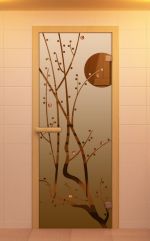Стеклянная дверь для сауны Aldo Сакура 1900х700 бронзовая