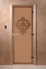 Стеклянная дверь для сауны Doorwood Византия 1900х700 бронзовая матовая