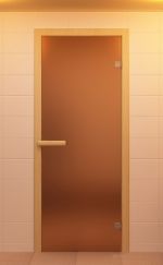 Стеклянная дверь для сауны Aldo 1900х700 бронзовая матовая