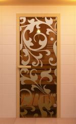 Стеклянная дверь для сауны Aldo Петергоф 1900х700 бронзовая