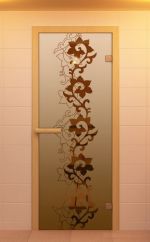 Стеклянная дверь для сауны Aldo Чайный декор 1900х700 бронзовая
