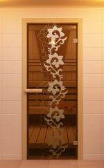 Стеклянная дверь для сауны Aldo Камелия 1900х700 бронзовая