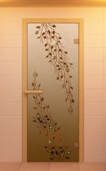 Стеклянная дверь для сауны Aldo Берёза 1900х700 бронзовая