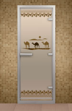 Стеклянная дверь для хаммама Aldo Шелковый путь 1900х700