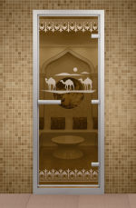 Стеклянная дверь для хаммама Aldo Караван 1900х700
