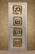 Стеклянная дверь для хаммама Aldo Оазис 1900х700